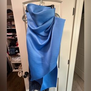 ASOS Strapless Blue Drape Dress